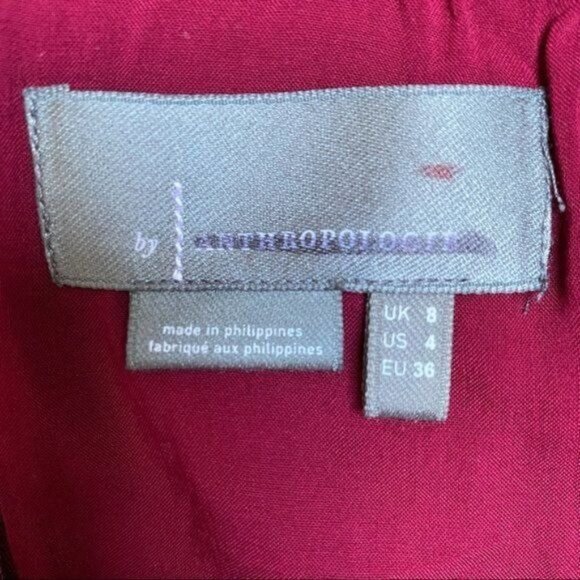 Anthropologie Roxanna Velvet Mini Skirt in Burgundy Size 4 NWOT - Picture 6 of 9